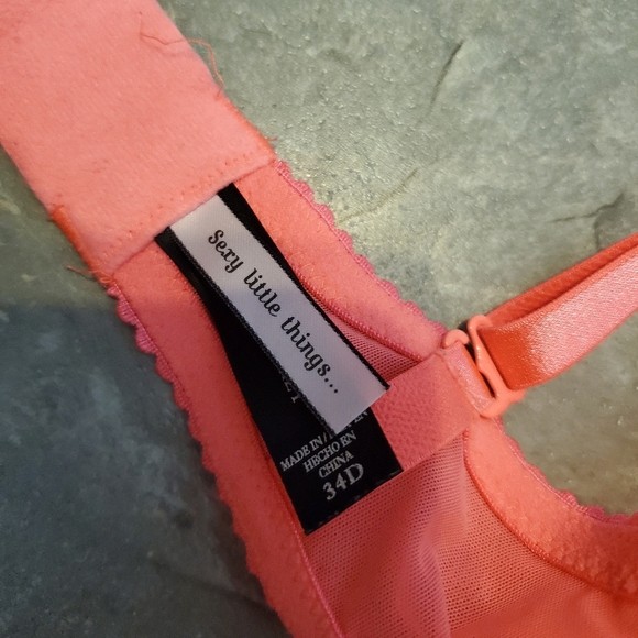 Victoria's Secret Sexy Little Things...bra. Lace. Push Up. Neon pink. Size 34D. - Picture 6 of 8
